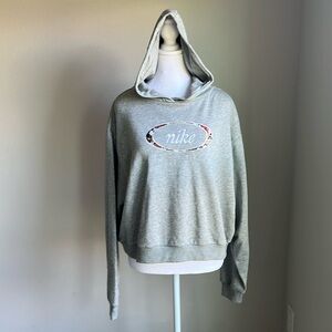 Nike women’s gray longsleeve croptop hoodie